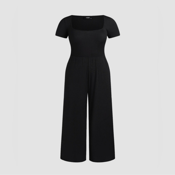 Cider Pants - Cider | Scoop Neckline Short Sleeve Wide Leg Jumpsuit